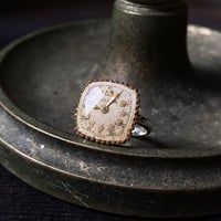 【new!!】antique square dial silhouette ring SV925 "BULOVA" #10 (ボックス付)【K1057】