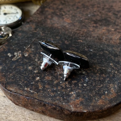 【new!!】antique dial square rhombus pierced earrings(ボックス付)【K1033】