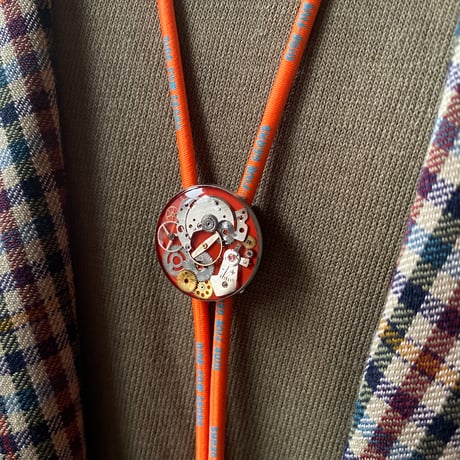 【new!!】CLOPOA "NINE-FIVE GEARS" looptie necklace orange【K1052】