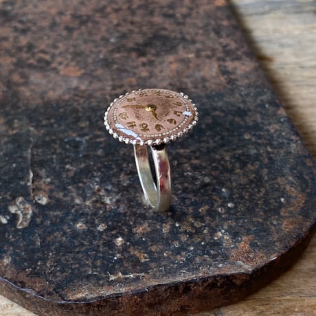 【new!!】antique round dial silhouette ring SV925 "GRUEN" #9 (ボックス付)【K1058】