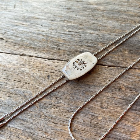 【new!!】antique tonneau dial chain looptie necklace "egyptian revival style"【K1072】