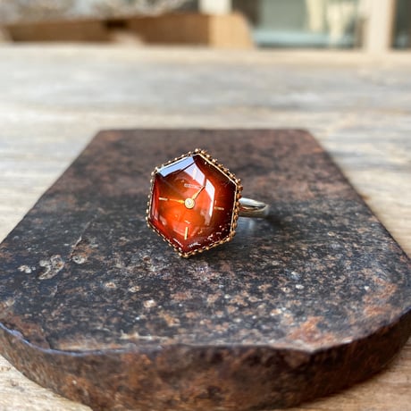 【new!!】hexagon dial silhouette ring SV925 "SEIKO" #12 (ボックス付)【K1054】