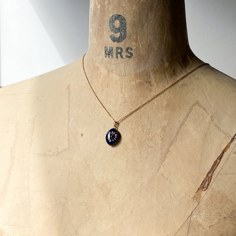 【new!!】antique teardrop blue dial necklace K18GP "GRUEN"(ボックス付)【K1066】