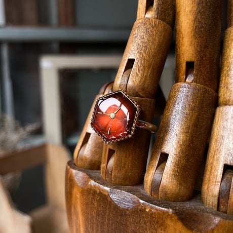【new!!】hexagon dial silhouette ring SV925 "SEIKO" #12 (ボックス付)【K1054】