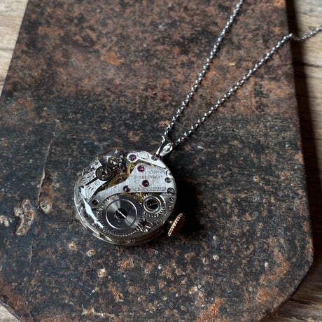 【new!!】antique round dial&movement necklace 【K1063】