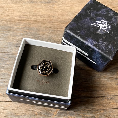 【new!!】hexagon dial silhouette ring SV925 "BULOVA" #12 (ボックス付)【K1053】