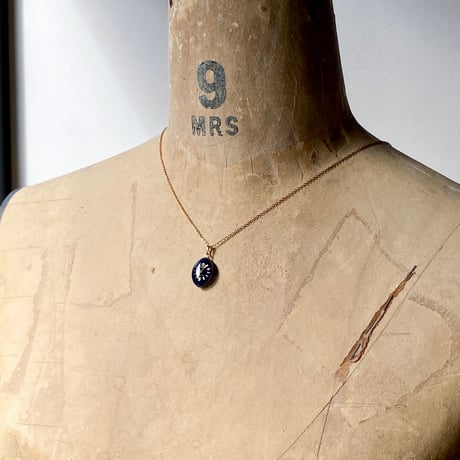 【new!!】antique teardrop blue dial necklace K18GP "GRUEN"(ボックス付)【K1066】