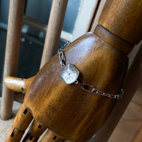 【new!!】antique tonneau dial stainless bracelet 【K0886】