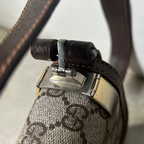 GUCCI グッチ  オールドグッチ 70s80sヴィンテージ GGプラス(GGスプリーム) PVC/ピッグスキン レザーショルダー バッグ 美品