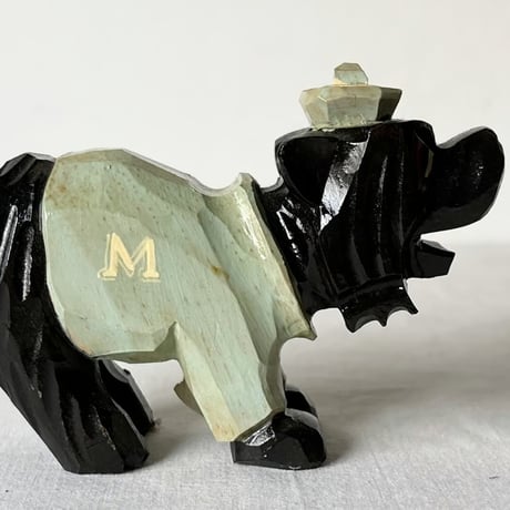 50s ANRI アンリ社製(イタリア)  カレッジマスコット Michigan ミシガン大学  木彫り人形 親子2体セット 熊  アメリカ アイビーリーグ IVY ヴィンテージウッドドール