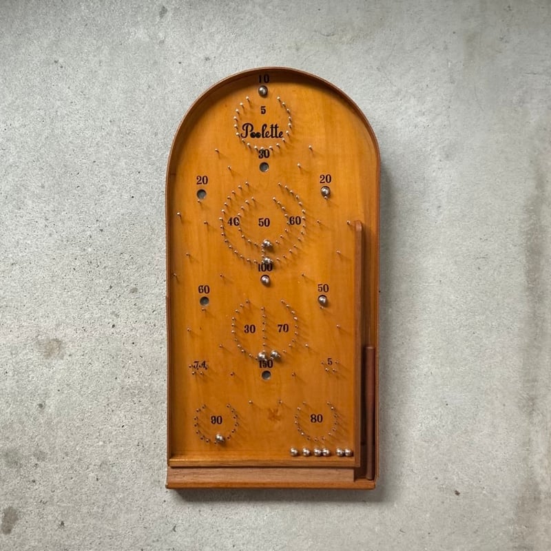 木製スロットゲーム パチンコ　コリントゲーム　プーレー スマートボール　三越製 1950〜1960年代頃に日本で作られた木製ピンボール Poolette プーレー
