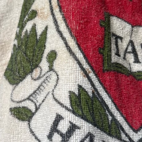 1950s-60s  HARVARD University ハーバード大学 パイル地 ポンチョ ビーチベスト 染み込みプリント USA製 カレッジポンチョ ivy アイビーリーグ 希少