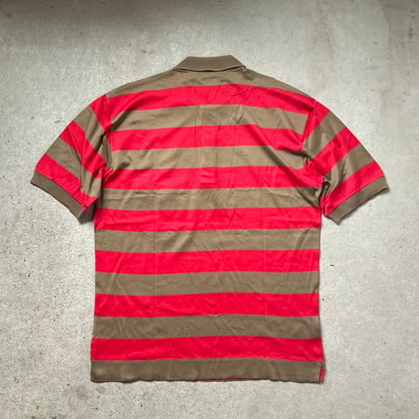 GUCCI  オールドグッチ 80sヴィンテージ ボーダー ポロシャツ  size M  イタリア製 GGシェルボタン Vintage used 美品