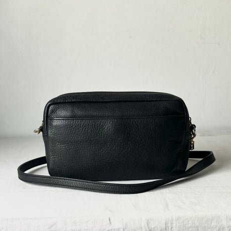 SONIA RYKIEL SACS ソニアリキエル サック 90s ヴィンテージ　シボ本革 ネイビーグレー ゴールド金具 ミニショルダーバッグ used 美品