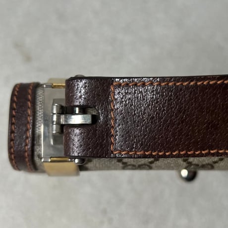 GUCCI グッチ  オールドグッチ 70s80sヴィンテージ GGプラス(GGスプリーム) PVC/ピッグスキン レザーショルダー バッグ 美品