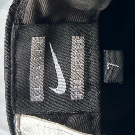 90s NIKE CLASSIC PRO FITTED オールドナイキ ウール混 キャップ 黒 size 7 ヴィンテージナイキ スウッシュ 刺繍