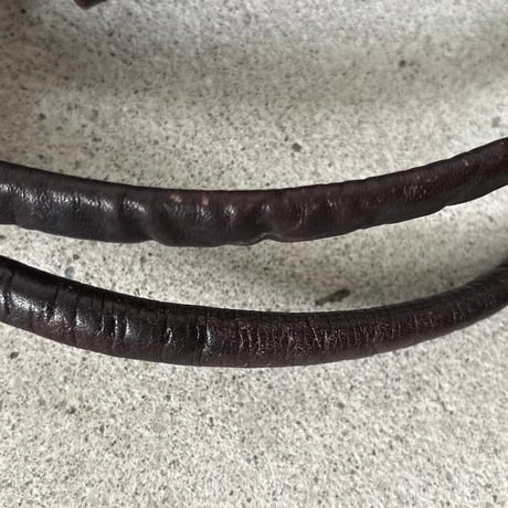 60s-70s ヴィンテージ レザー ハンドバッグ  ラムレザー 本革 フラップバッグ  ブラウンレザー くるみボタン 日本古道具 japan vintage⁠