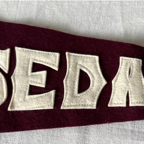70s80s VINTAGE WASEDA UNIVERSITY PENNANT / 早稲田大学 アーカイブ フェルト パッチワーク 貼付けロゴ ヴィンテージペナント 駅伝 カレッジグッズ