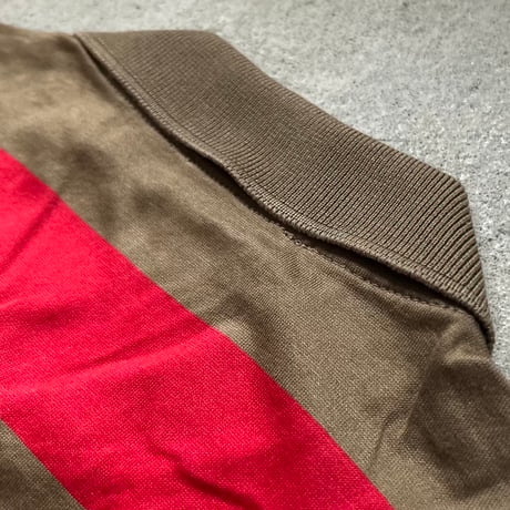 GUCCI  オールドグッチ 80sヴィンテージ ボーダー ポロシャツ  size M  イタリア製 GGシェルボタン Vintage used 美品