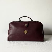 BALLY オールドバリー 80s-90s Vintage イタリア製 型押しレザー 口枠ハンドバッグ ボルドー Gold金具 ミニドクターバッグ イタリア製 made in italy
