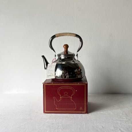 FINE KETTLE ファインケトル morico モリコ (森井金属興業) 18-8ステンレス ケトル 籐巻きハンドル 2.0L 新潟燕三条  未使用・元箱タグ付
