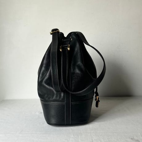 LOEWE ロエベ    オールドロエベ 80sヴィンテージ アナグラム レザー 巾着型 2WAYショルダーバッグ made in spain 美品
