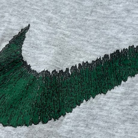 90s NIKE ナイキ ビッグスウッシュ プリント ヴィンテージTシャツ size S  霜降りグレー 白タグ used  made in USA