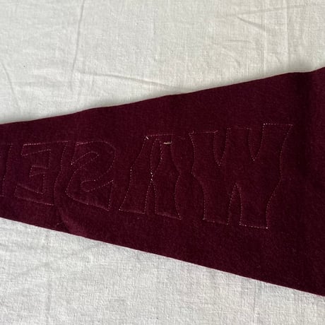 70s80s VINTAGE WASEDA UNIVERSITY PENNANT / 早稲田大学 アーカイブ フェルト パッチワーク 貼付けロゴ ヴィンテージペナント 駅伝 カレッジグッズ