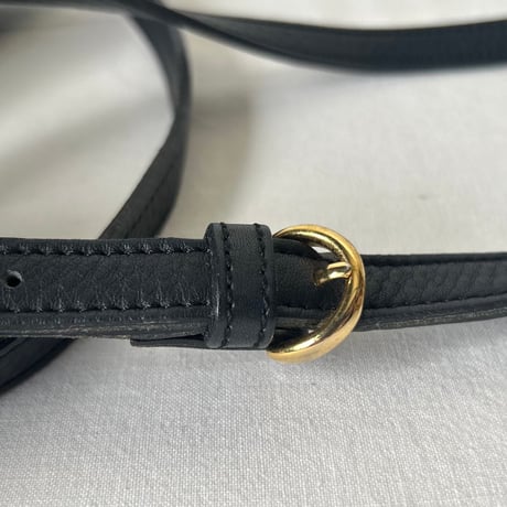 SONIA RYKIEL SACS ソニアリキエル サック 90s ヴィンテージ　シボ本革 ネイビーグレー ゴールド金具 ミニショルダーバッグ used 美品