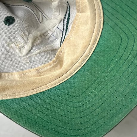 90s Vintage Reebok 2-Tone Vector Logo Cap ヴィンテージ リーボック ベクターロゴ バイカラー キャップ ブルー(薄ナス紺)×グリーン フェード used
