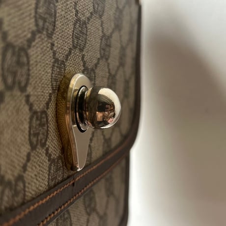 GUCCI グッチ  オールドグッチ 70s80sヴィンテージ GGプラス(GGスプリーム) PVC/ピッグスキン レザーショルダー バッグ 美品