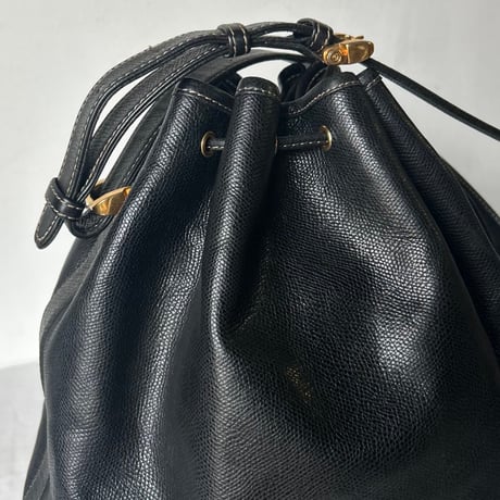 LOEWE ロエベ    オールドロエベ 80sヴィンテージ アナグラム レザー 巾着型 2WAYショルダーバッグ made in spain 美品