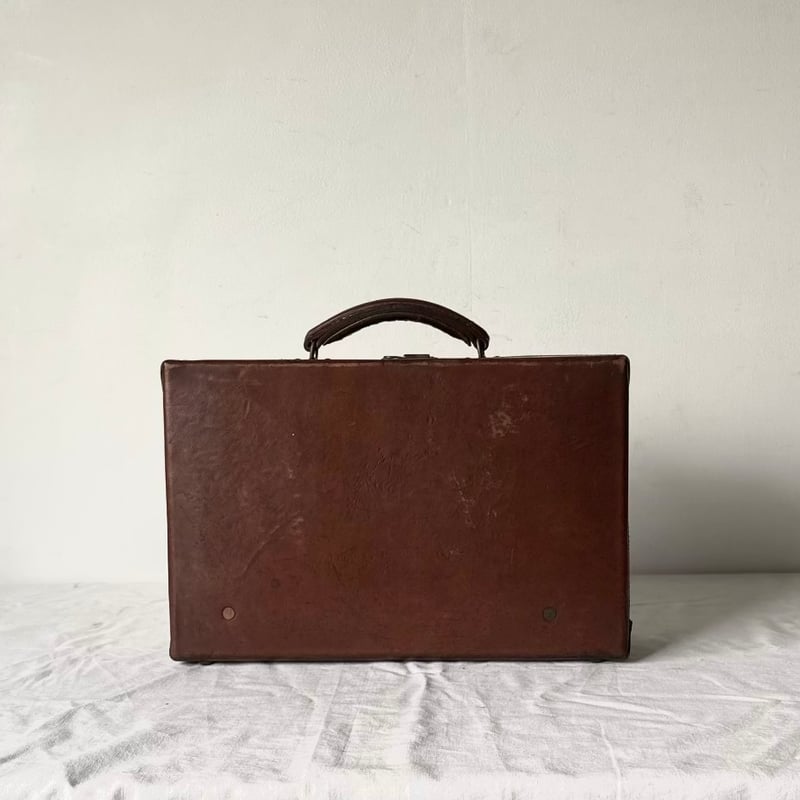 40s-60s ヴィンテージ レザー ミニトランク ブラウン/真鍮金具 本革