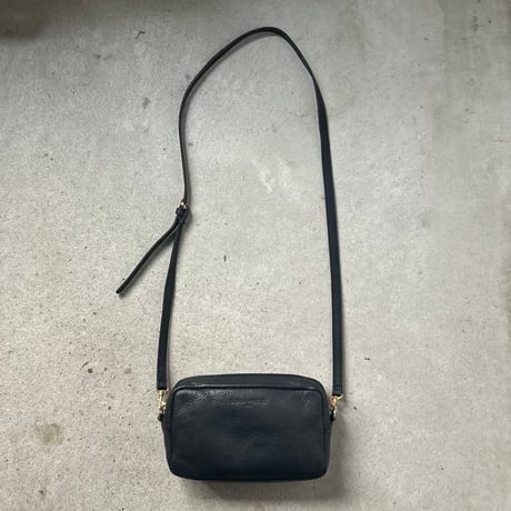 SONIA RYKIEL SACS ソニアリキエル サック 90s ヴィンテージ　シボ本革 ネイビーグレー ゴールド金具 ミニショルダーバッグ used 美品