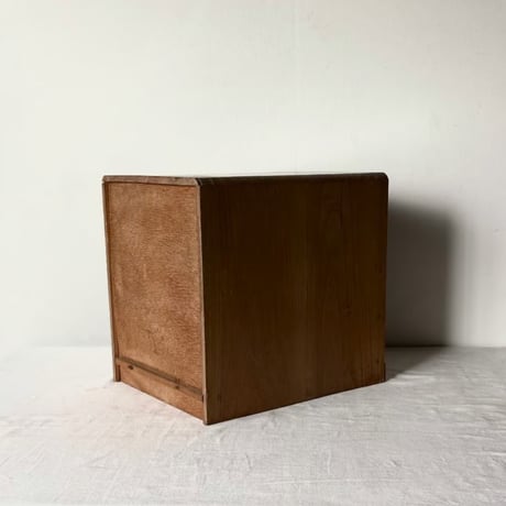 ヴィンテージ  木製4杯小引き出し 昭和中期 古い引出し 無塗装 美木目 古道具 メンテナンス済 良品