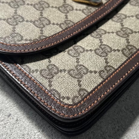 GUCCI グッチ  オールドグッチ 70s80sヴィンテージ GGプラス(GGスプリーム) PVC/ピッグスキン レザーショルダー バッグ 美品
