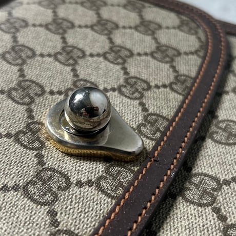 GUCCI グッチ  オールドグッチ 70s80sヴィンテージ GGプラス(GGスプリーム) PVC/ピッグスキン レザーショルダー バッグ 美品