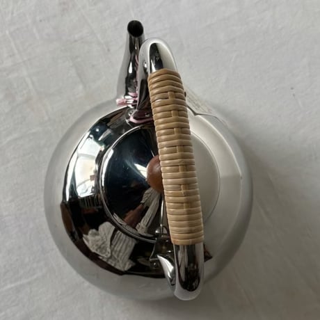 FINE KETTLE ファインケトル morico モリコ (森井金属興業) 18-8ステンレス ケトル 籐巻きハンドル 2.0L 新潟燕三条  未使用・元箱タグ付