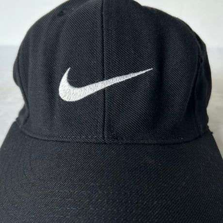 90s NIKE CLASSIC PRO FITTED オールドナイキ ウール混 キャップ 黒 size 7 ヴィンテージナイキ スウッシュ 刺繍