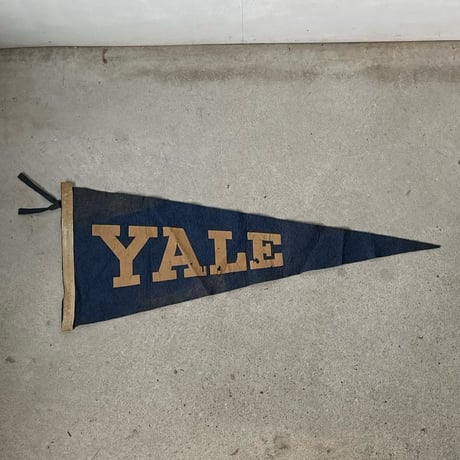 1930s-50s USA製 YALE University  ウールフェルト ペナント EPSTEIN NOVELTY CO. 刻印タグ付きノベルティ製 / イェール大学 カレッジ フラッグ
