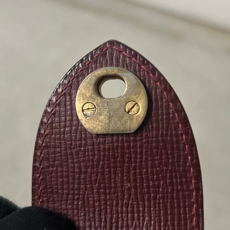 BALLY オールドバリー 80s-90s Vintage イタリア製 型押しレザー 口枠ハンドバッグ ボルドー Gold金具 ミニドクターバッグ イタリア製 made in italy