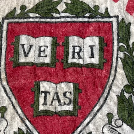 1950s-60s  HARVARD University ハーバード大学 パイル地 ポンチョ ビーチベスト 染み込みプリント USA製 カレッジポンチョ ivy アイビーリーグ 希少