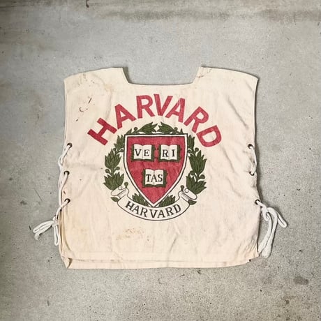 1950s-60s  HARVARD University ハーバード大学 パイル地 ポンチョ ビーチベスト 染み込みプリント USA製 カレッジポンチョ ivy アイビーリーグ 希少