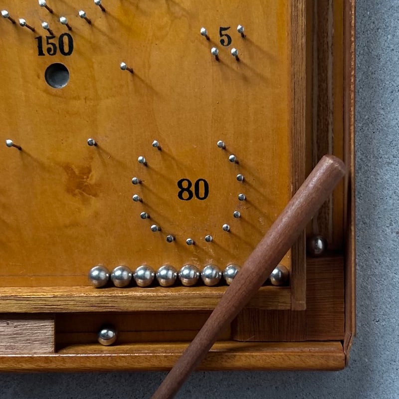 BX85昭和レトロ✨poollete木製コリントゲーム　パチンコ ピンボール 1950〜1960年代頃に日本で作られた木製ピンボール Poolette プーレー