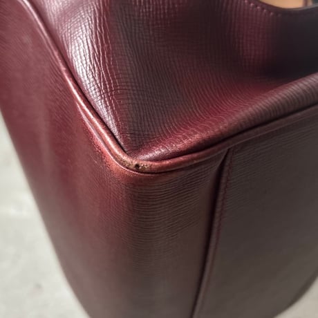 BALLY オールドバリー 80s-90s Vintage イタリア製 型押しレザー 口枠ハンドバッグ ボルドー Gold金具 ミニドクターバッグ イタリア製 made in italy