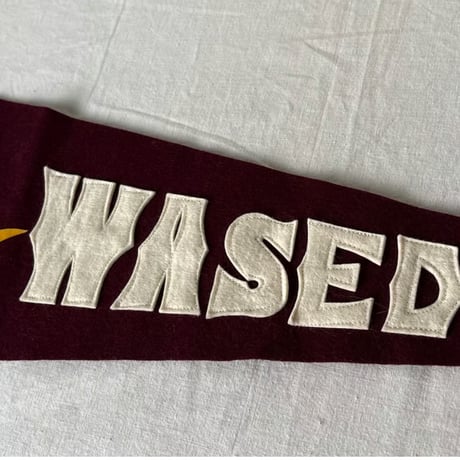70s80s VINTAGE WASEDA UNIVERSITY PENNANT / 早稲田大学 アーカイブ フェルト パッチワーク 貼付けロゴ ヴィンテージペナント 駅伝 カレッジグッズ