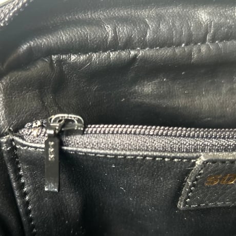 SONIA RYKIEL SACS ソニアリキエル サック 90s ヴィンテージ　シボ本革 ネイビーグレー ゴールド金具 ミニショルダーバッグ used 美品