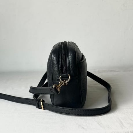 SONIA RYKIEL SACS ソニアリキエル サック 90s ヴィンテージ　シボ本革 ネイビーグレー ゴールド金具 ミニショルダーバッグ used 美品