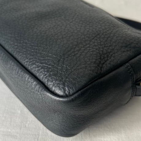 SONIA RYKIEL SACS ソニアリキエル サック 90s ヴィンテージ　シボ本革 ネイビーグレー ゴールド金具 ミニショルダーバッグ used 美品