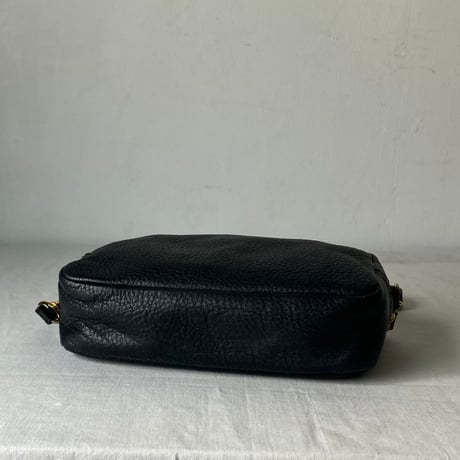 SONIA RYKIEL SACS ソニアリキエル サック 90s ヴィンテージ　シボ本革 ネイビーグレー ゴールド金具 ミニショルダーバッグ used 美品